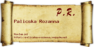 Palicska Rozanna névjegykártya
